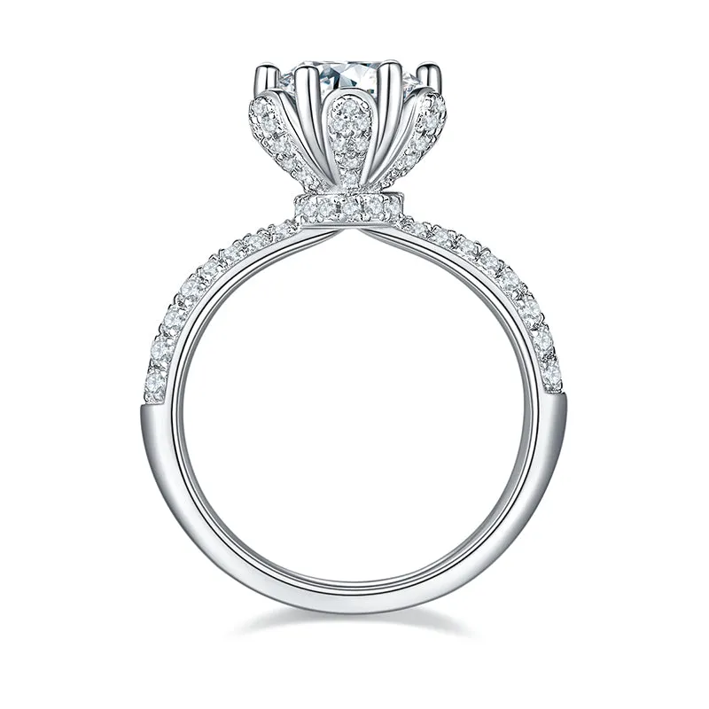 Unique 1.5ct/2.0/3.0CT Round Cut Moissanite Ring