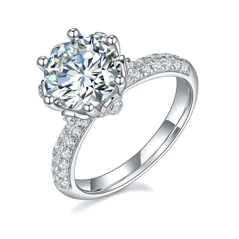 Unique 1.5ct/2.0/3.0CT Round Cut Moissanite Ring