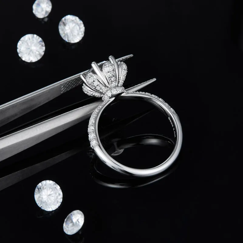 Unique 1.5ct/2.0/3.0CT Round Cut Moissanite Ring