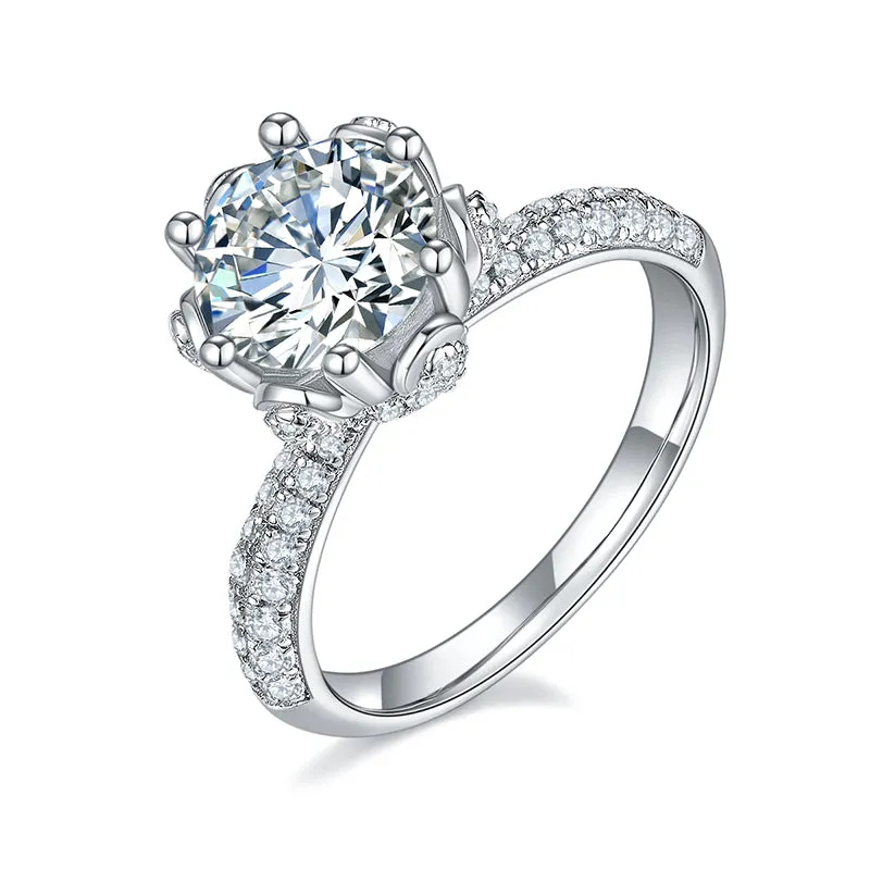 Unique 1.5ct/2.0/3.0CT Round Cut Moissanite Ring