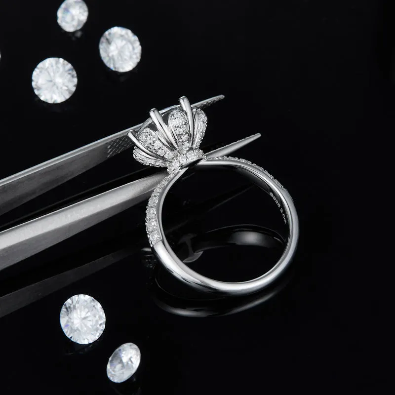 Unique 1.5ct/2.0/3.0CT Round Cut Moissanite Ring
