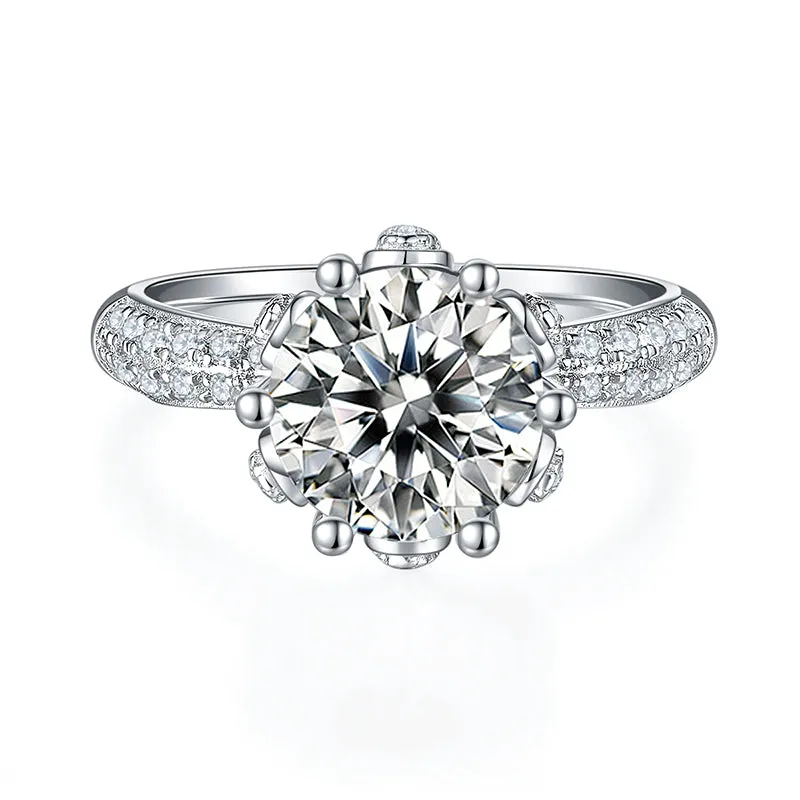 Unique 1.5ct/2.0/3.0CT Round Cut Moissanite Ring