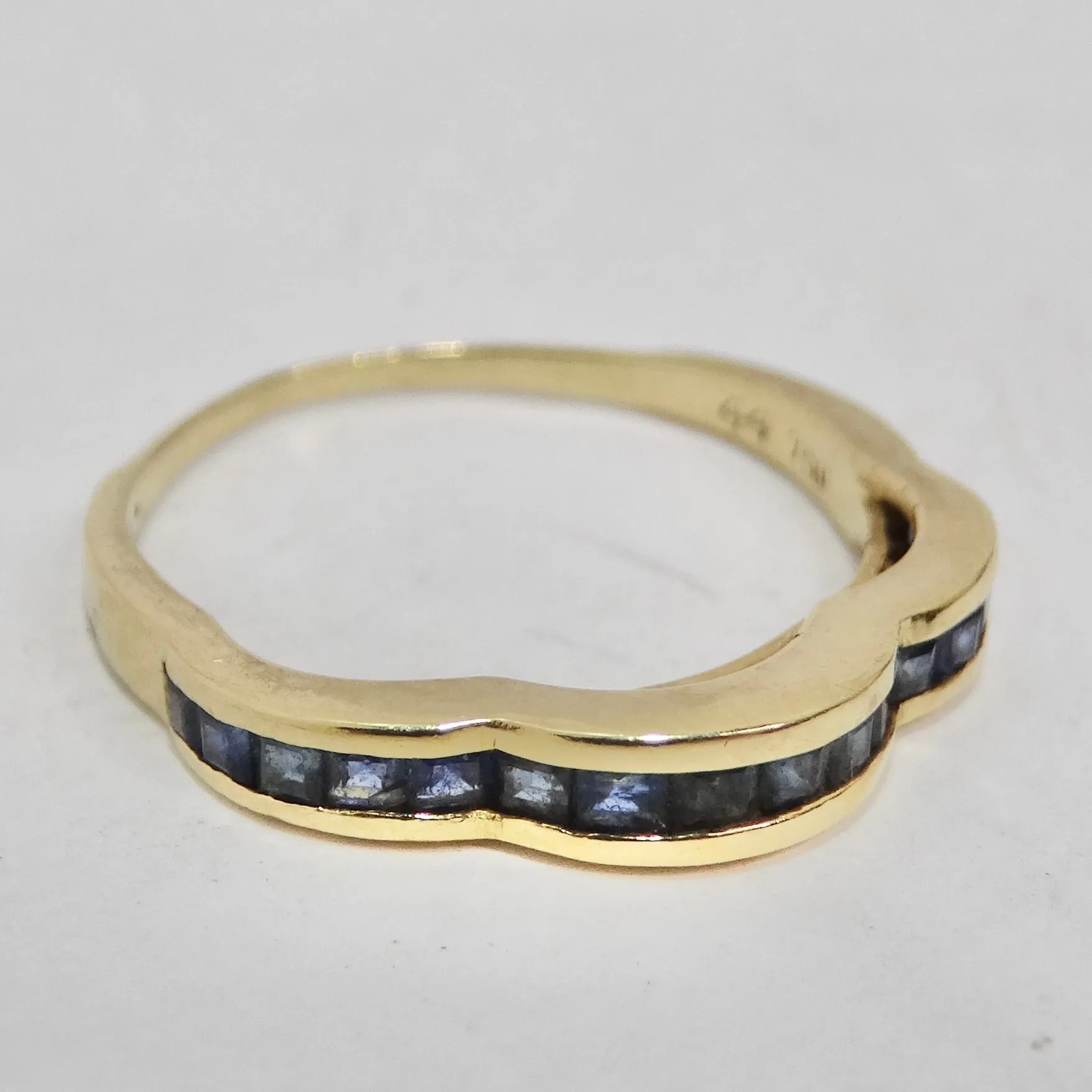 Van Cleef Inspired Set of Four Diamond, Ruby, Emerald, Sapphire 18K Gold Rings