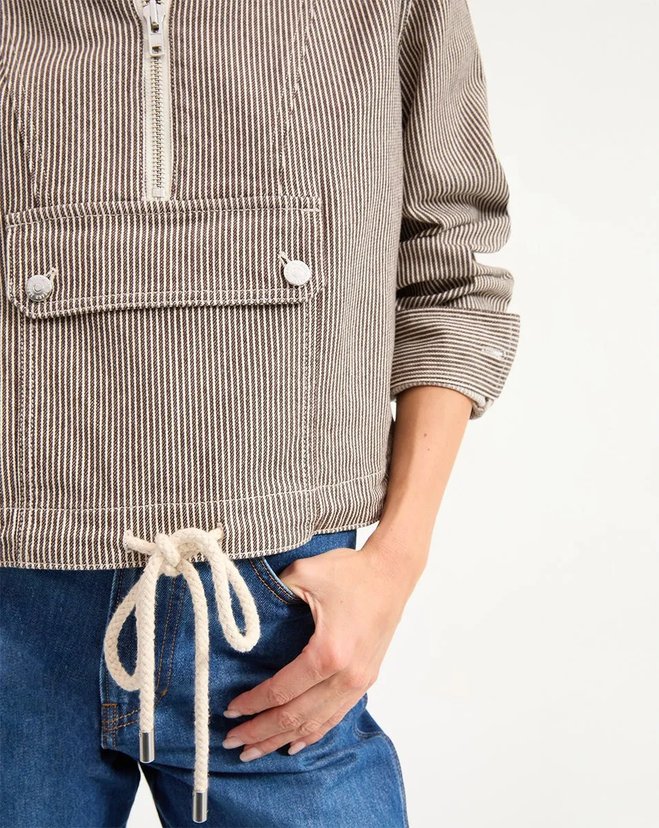 Veronica Beard Kaeli Pullover Jacket in Cedar Stripe