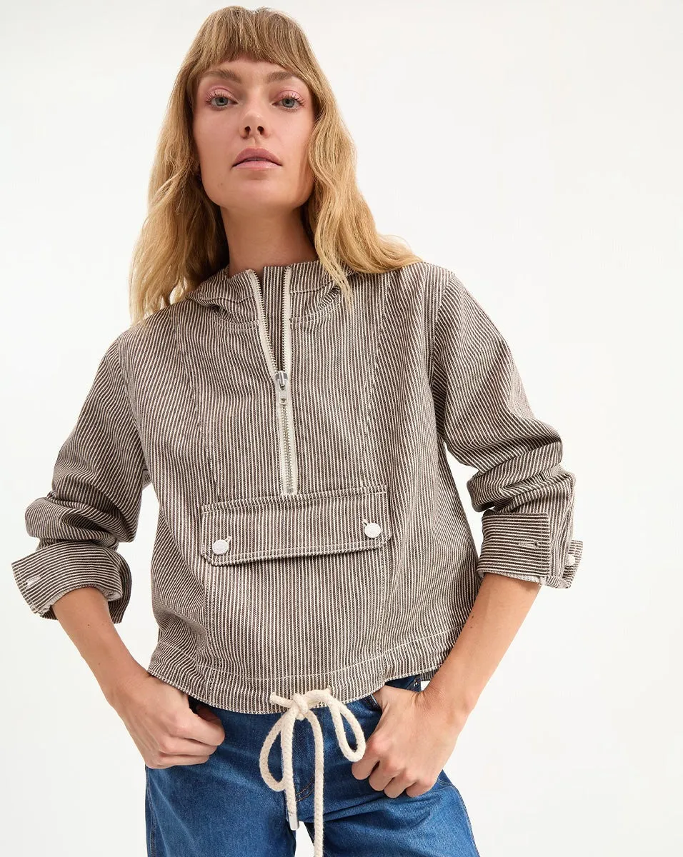 Veronica Beard Kaeli Pullover Jacket in Cedar Stripe
