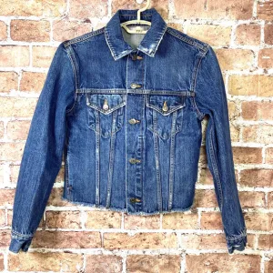 Vince Japanese Selvedge Denim Distressed Jacket in‎ Engineer Size XS Fringe Ends