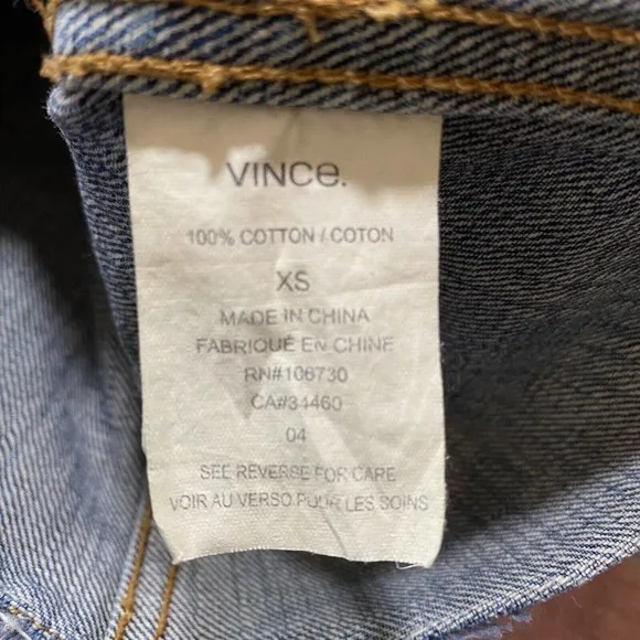 Vince Japanese Selvedge Denim Distressed Jacket in‎ Engineer Size XS Fringe Ends