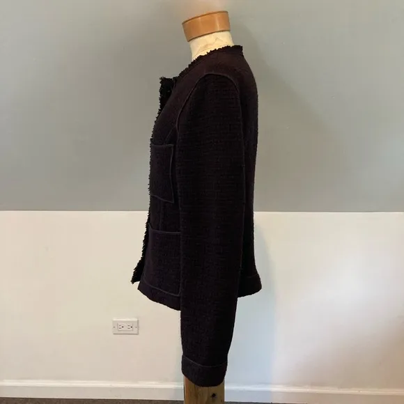 Vince Tweed Wool Snap Front Blazer