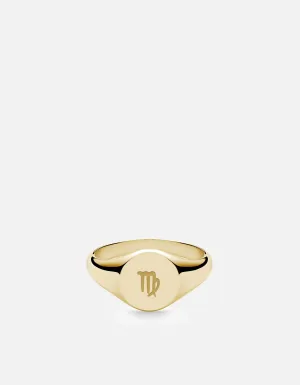 Virgo Astro Signet Ring, 14k Gold