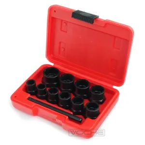 Voche 10Pc Grip & Twist Sockets Locking Wheel Nut Remover Damaged Rounded Bolts
