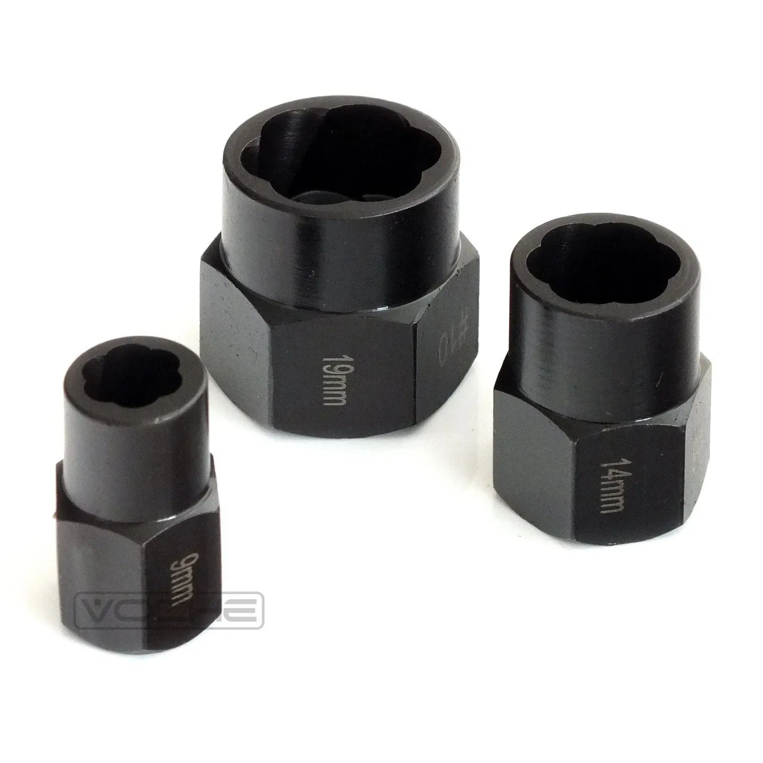 Voche 10Pc Grip & Twist Sockets Locking Wheel Nut Remover Damaged Rounded Bolts