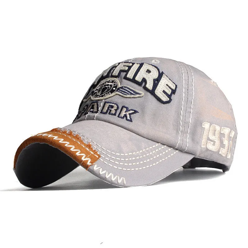 WASHED COTTON EMBROIDERED PATCH BASEBALL CAP