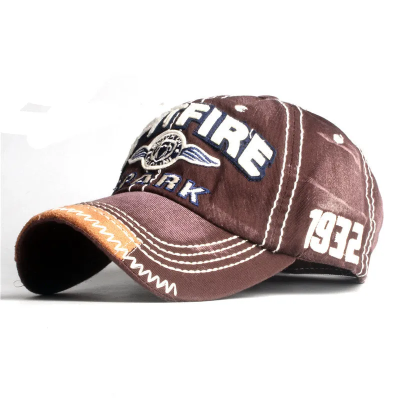 WASHED COTTON EMBROIDERED PATCH BASEBALL CAP