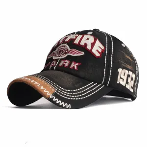 WASHED COTTON EMBROIDERED PATCH BASEBALL CAP