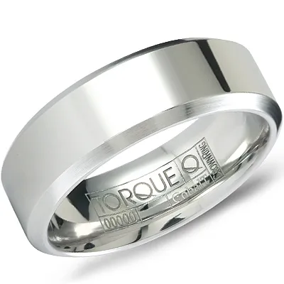 White Cobalt (7mm) Sandpaper Finish Mens Wedding Band