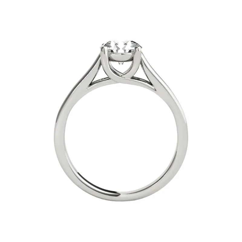 White Gold Round Cut Diamond Polished Engagement Ring Set
