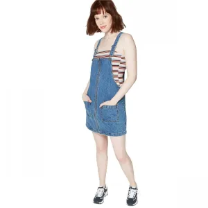 Wild Fable Women's Sleeveless Zip Front Denim Overall Pinafore Dress