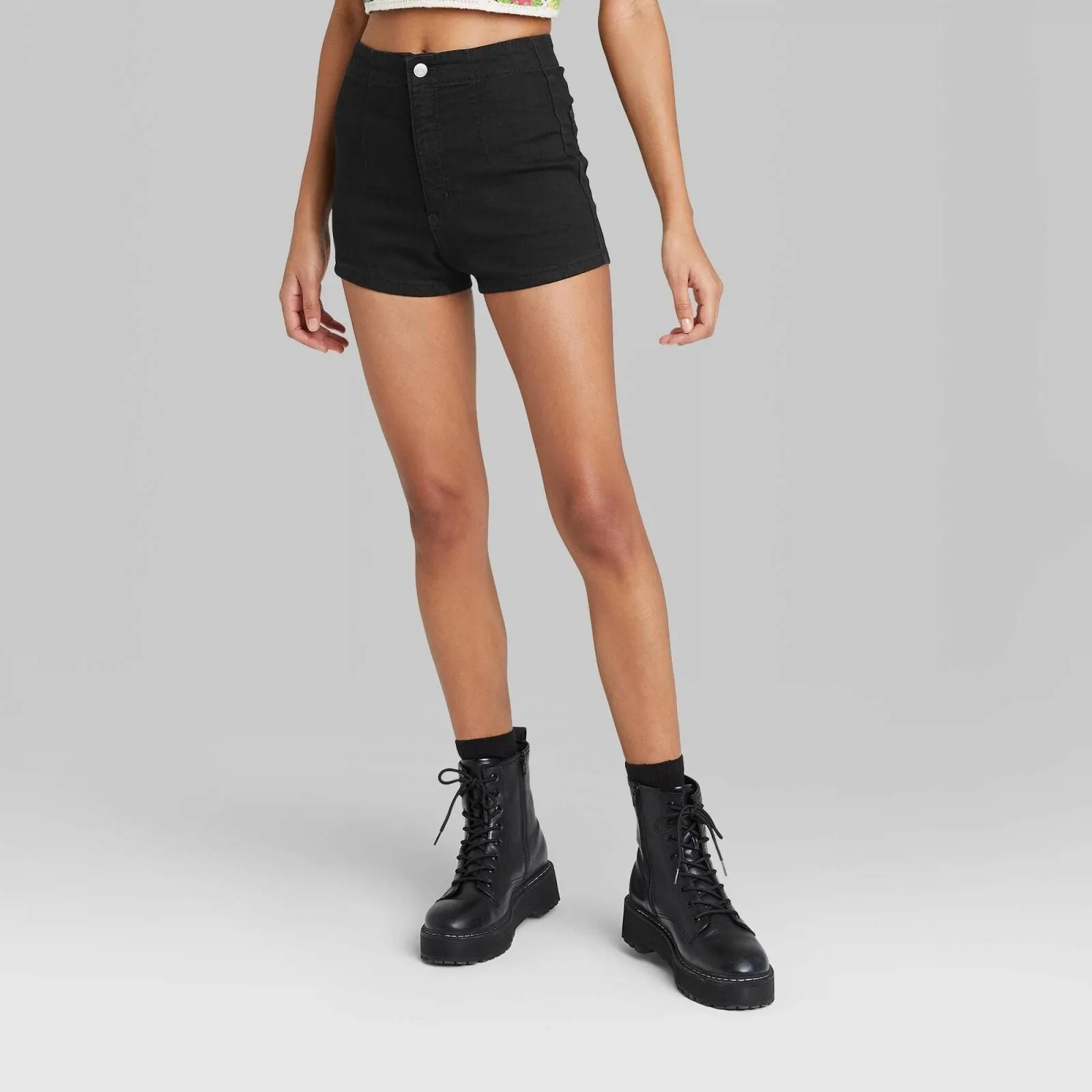 Wild Fable Women's Super-High Rise Jean Shorts Black 6