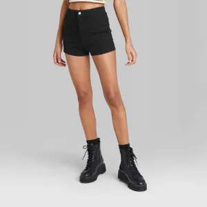 Wild Fable Women's Super-High Rise Jean Shorts Black 6