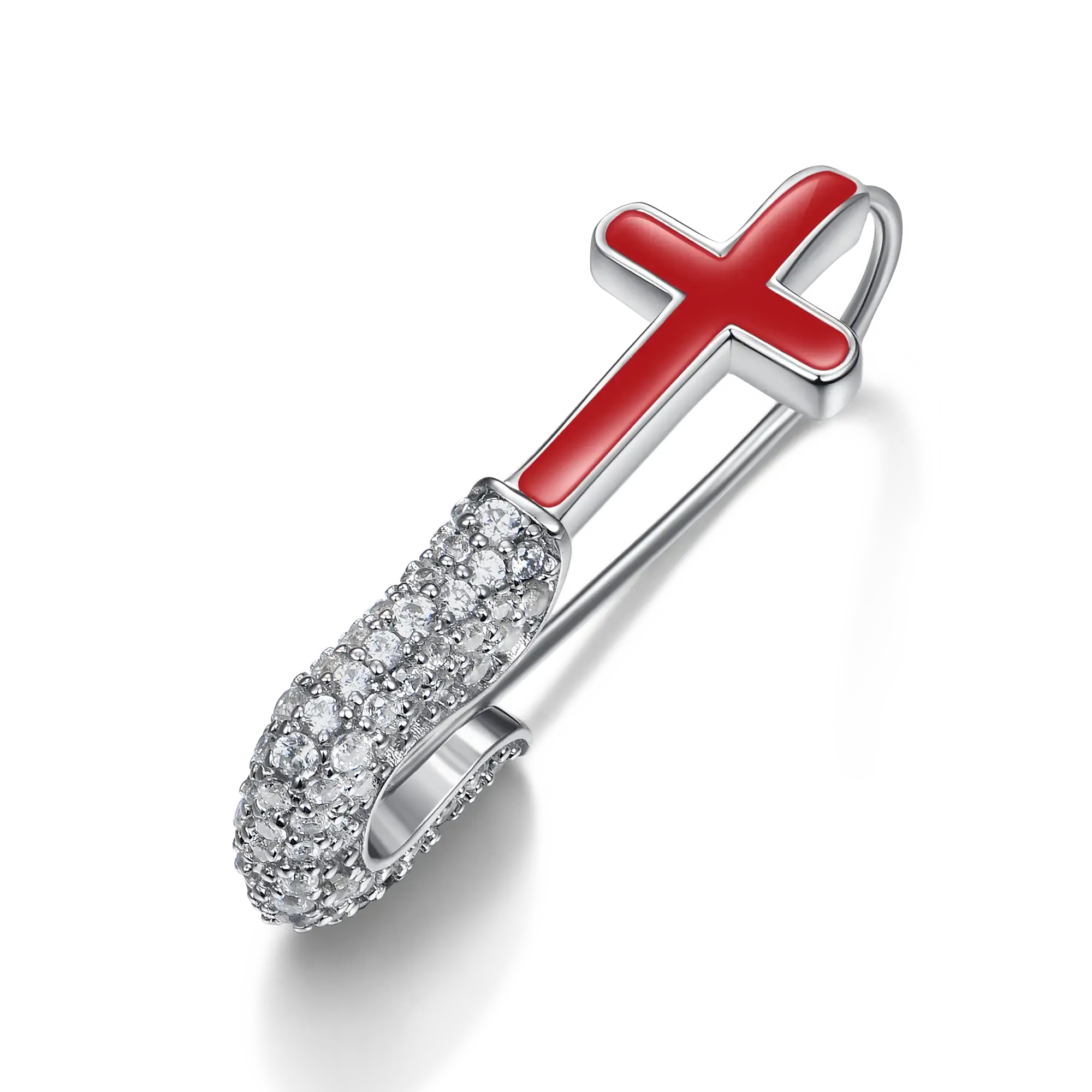 Women's Pin Cross Hoop Earring