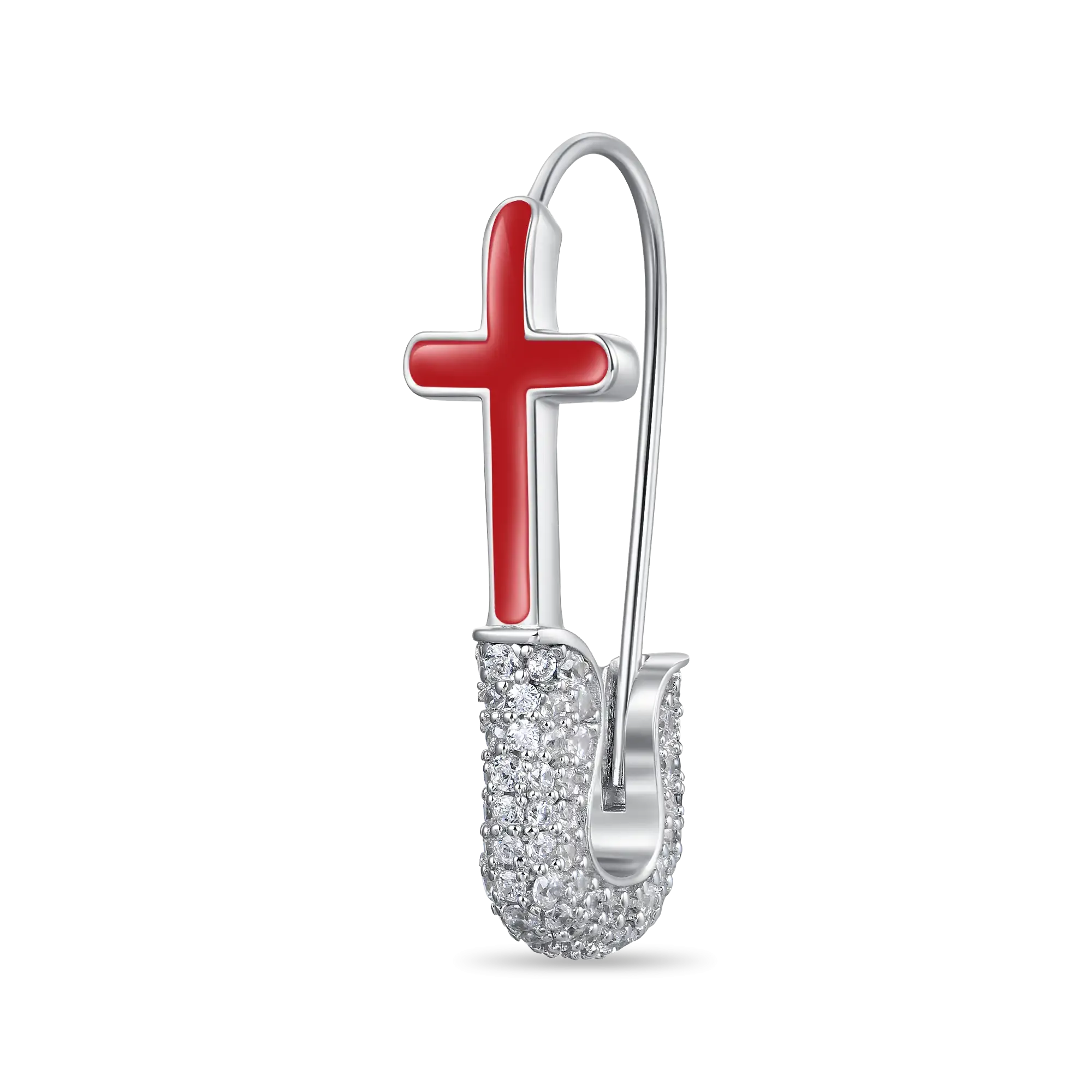 Women's Pin Cross Hoop Earring