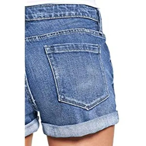 Women's Ripped Denim Jean Shorts
