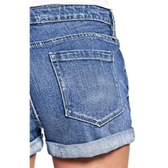 Women's Ripped Denim Jean Shorts
