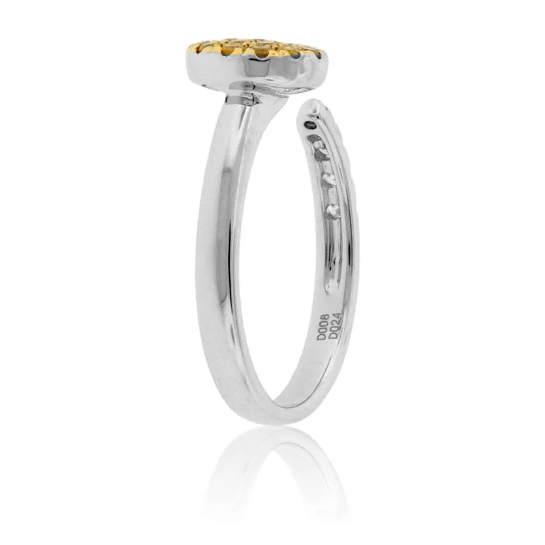Yellow Diamond Cluster and Diamond Open Center Ring