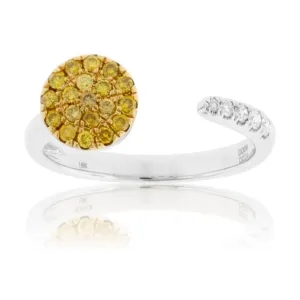 Yellow Diamond Cluster and Diamond Open Center Ring