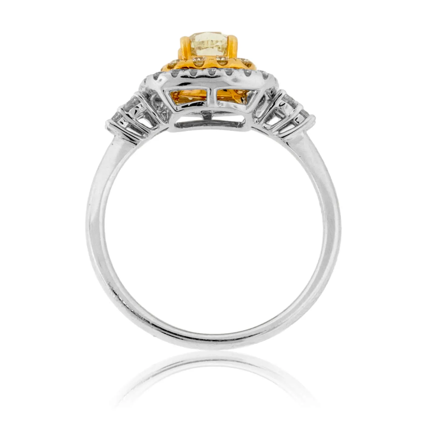 Yellow Diamond Double Halo Style Ring