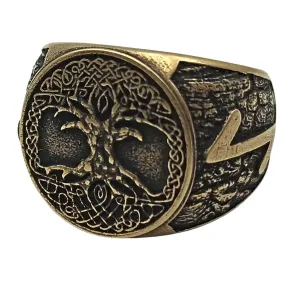 Yggdrasil tree of life bronze ring