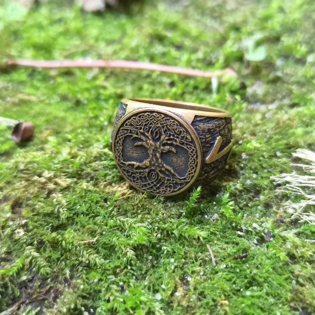 Yggdrasil tree of life bronze ring