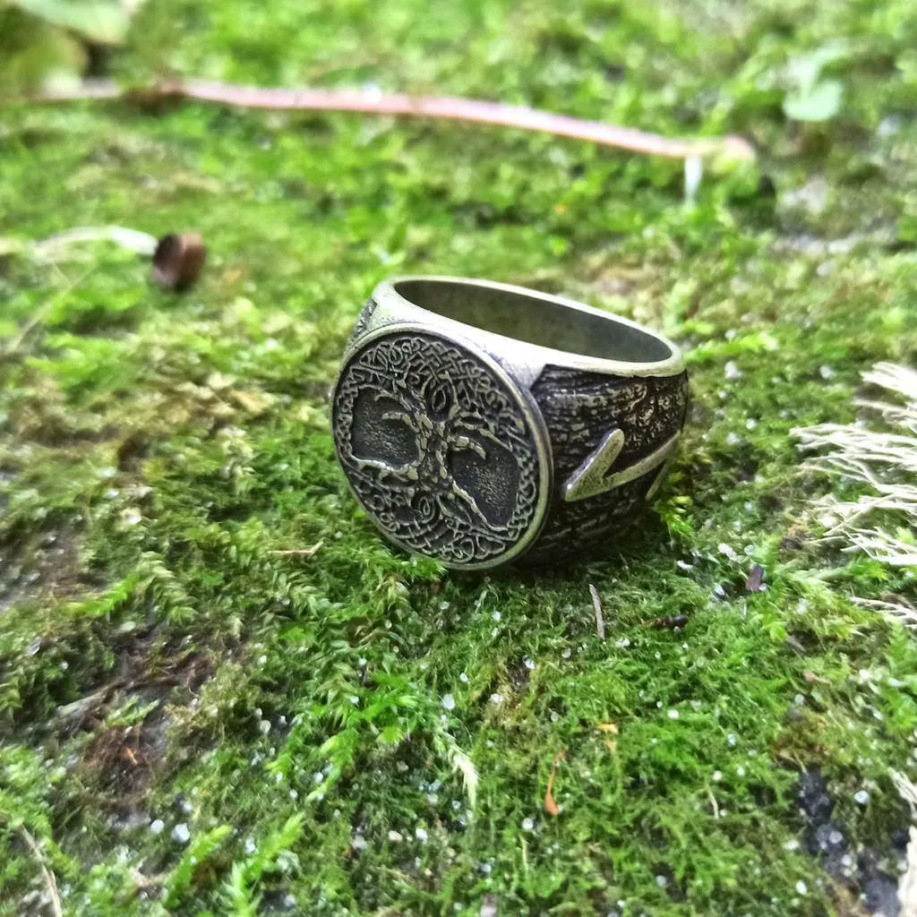 Yggdrasil tree of life bronze ring