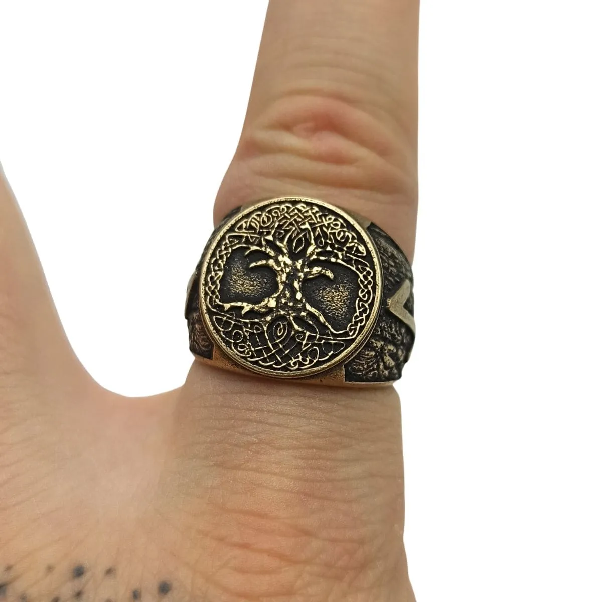 Yggdrasil tree of life bronze ring