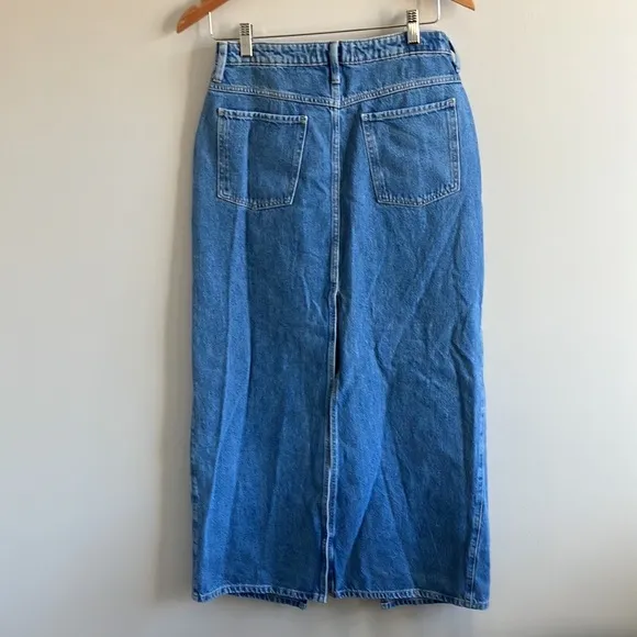 Zara denim midi skirt double slit size Medium