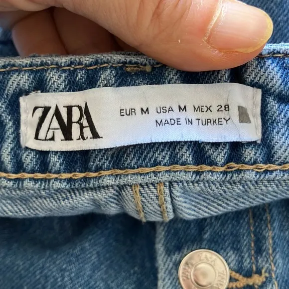 Zara denim midi skirt double slit size Medium