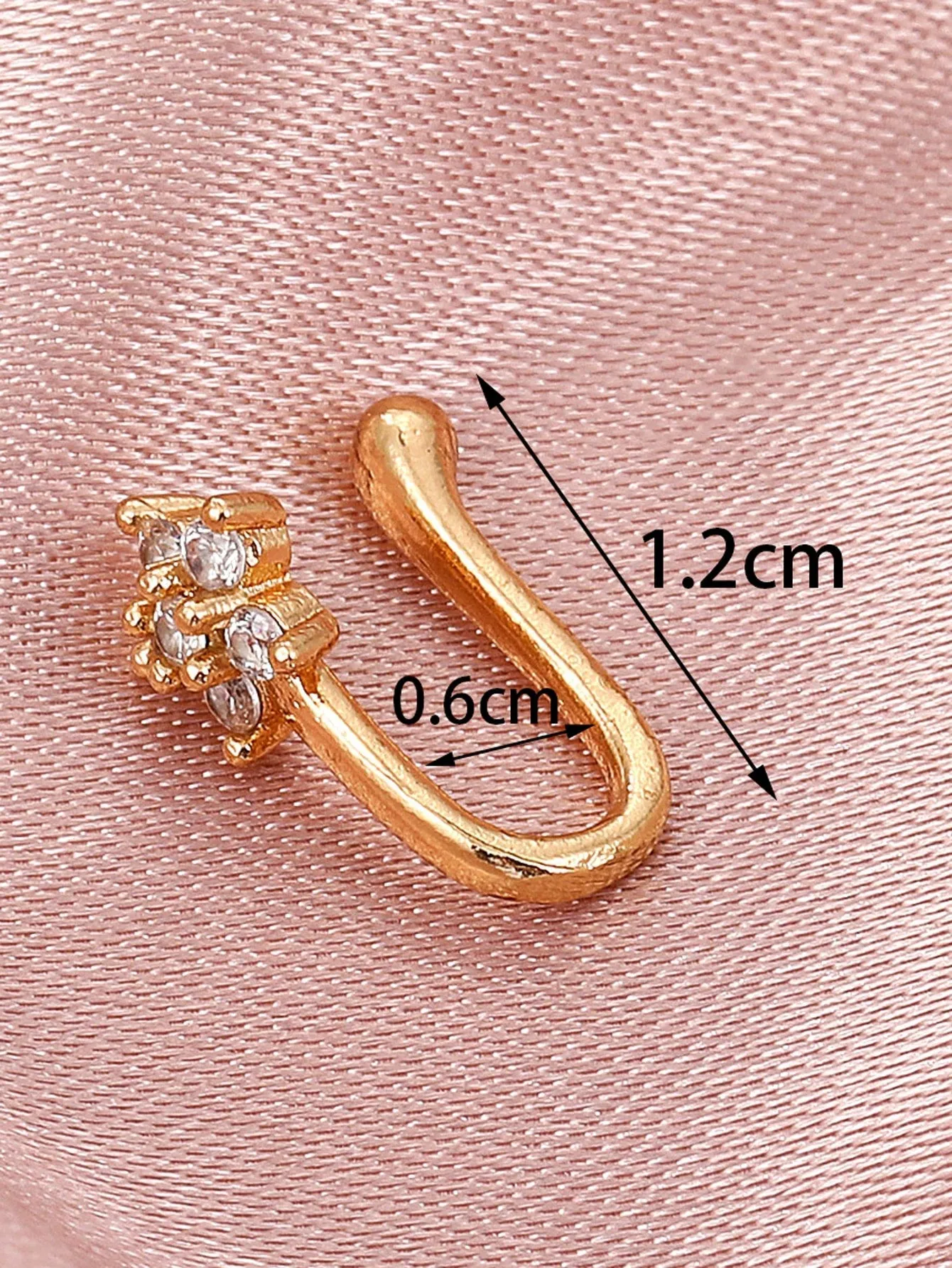 Zircon Decor Nose Ring - Gold