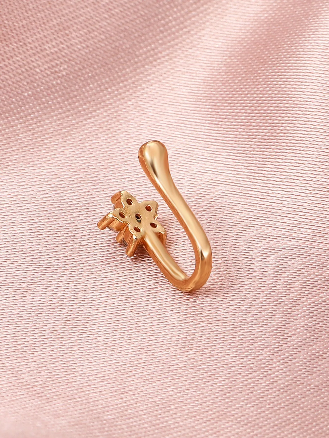 Zircon Decor Nose Ring - Gold