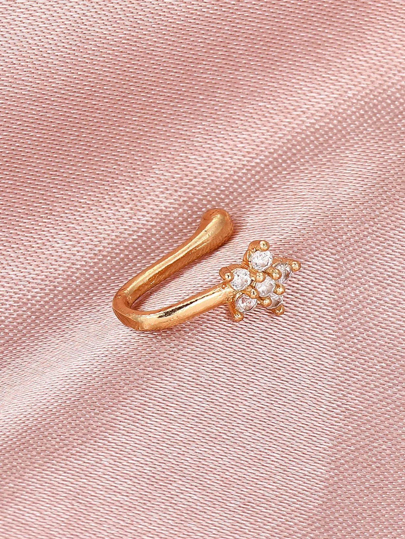 Zircon Decor Nose Ring - Gold